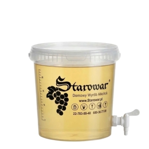 Pojemnik Fermentacyjny Transparent 33L z Miarką + Kran do Spuszczania Płynu