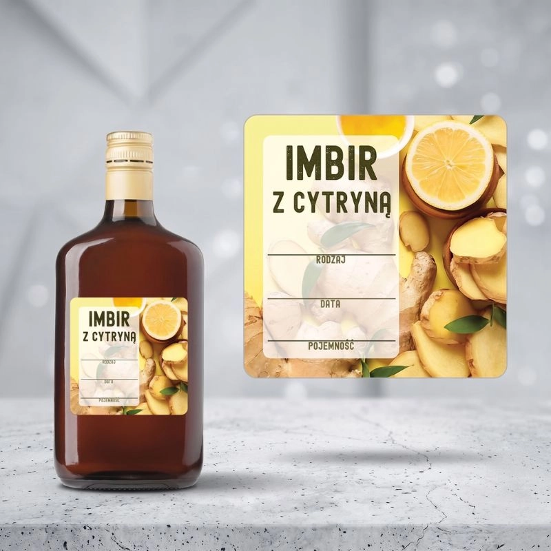 Etykieta na Syrop Sok Nalewkę - Imbir z Cytryną ET155.jpg