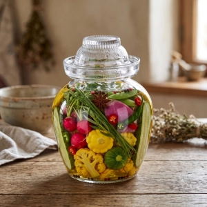 Słój Szklany do Fermentacji 8,5 L z Kołnierzem Wodnym do Kiszenia Zakwasu   