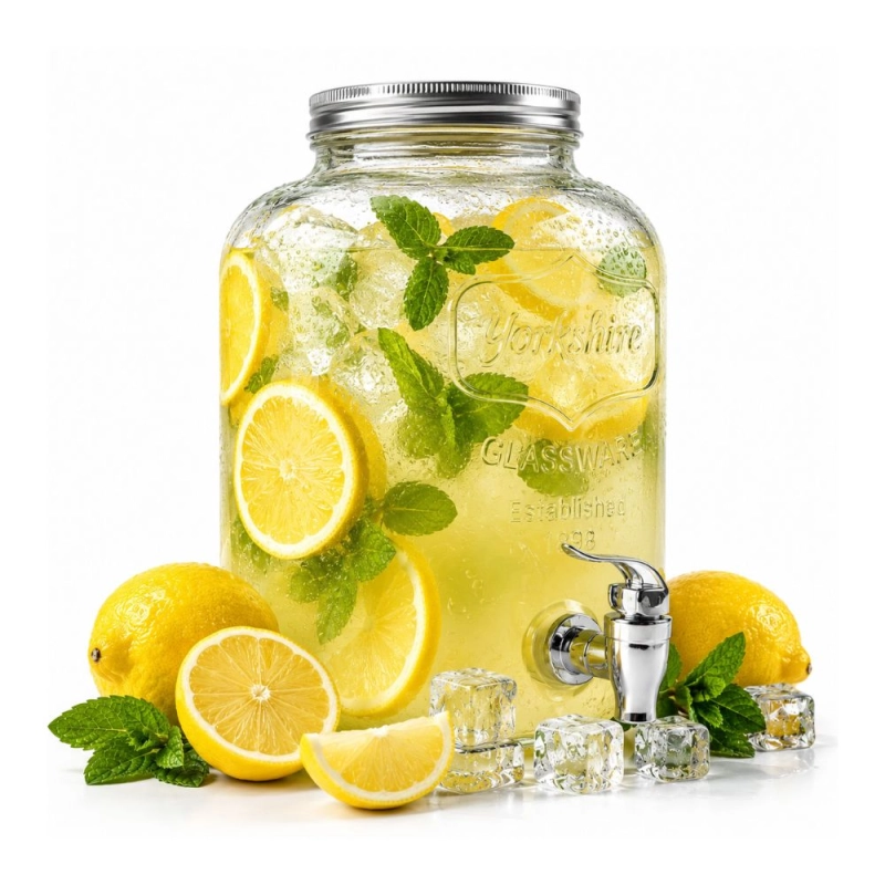 Słój Szklany na Lemoniadę 4L z Kranikiem i Metalową Zakrętką - LEMON.jpg
