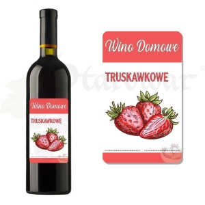 ETYKIETA SAMOPRZYLEPNA NA BUTELKĘ - WINO DOMOWE TRUSKAWKOWE ET21 / 1 szt