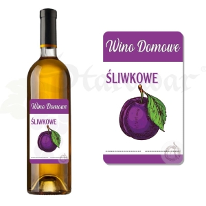 ETYKIETA SAMOPRZYLEPNA NA BUTELKĘ - WINO DOMOWE ŚLIWKOWE ET20 / 1 szt