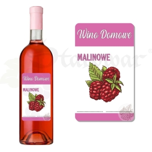 ETYKIETA SAMOPRZYLEPNA NA BUTELKĘ - WINO DOMOWE MALINOWE ET24 / 1 szt