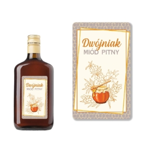 ETYKIETA SAMOPRZYLEPNA NA BUTELKĘ - MIÓD PITNY DWÓJNIAK ET39 / 1 szt