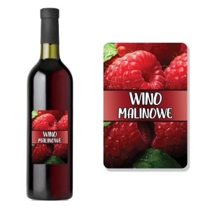 ETYKIETA SAMOPRZYLEPNA NA BUTELKĘ - WINO MALINOWE ET68 / 1 szt