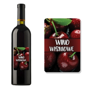 ETYKIETA SAMOPRZYLEPNA NA BUTELKĘ - WINO WIŚNIOWE ET69 / 1 szt
