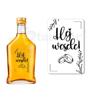 Etykieta Samoprzylepna na Butelkę  - HEJ WESELE ET89 (t) / 1 szt