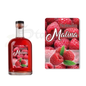 Etykieta na Butelkę - Nalewka Malina ET111 / 1 szt