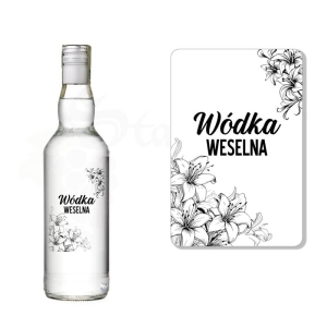 Etykieta na Butelkę - WÓDKA WESELNA - Transparent ET127 / 1 szt