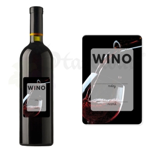Etykieta na Butelkę - Wino Czerwone w Kieliszku ET143 / 1 szt