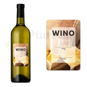 Etykieta na Butelkę - Wino Białe w Kieliszku ET144 / 1 szt