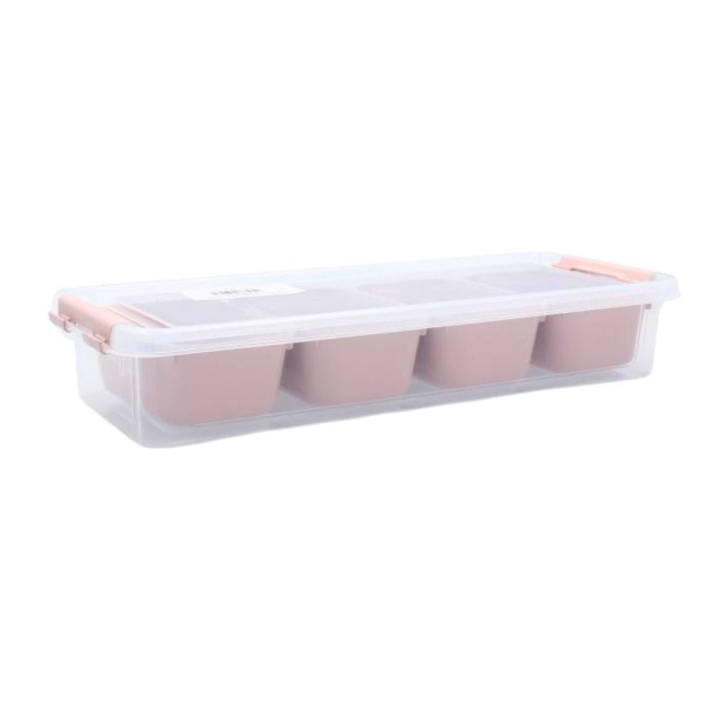 _Pojemnik Plastikowy Prostokątny ORGANIZER BOX 2,5 L + 4 Wkłady - różowy.jpg