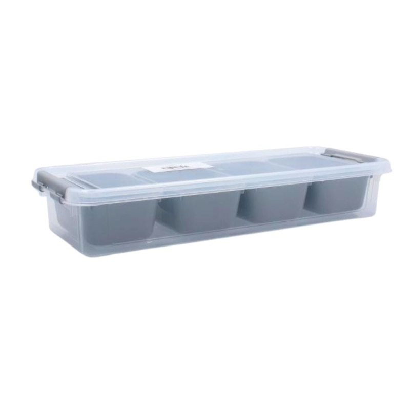_Pojemnik Plastikowy Prostokątny ORGANIZER BOX 2,5 L + 4 Wkłady - szary.jpg