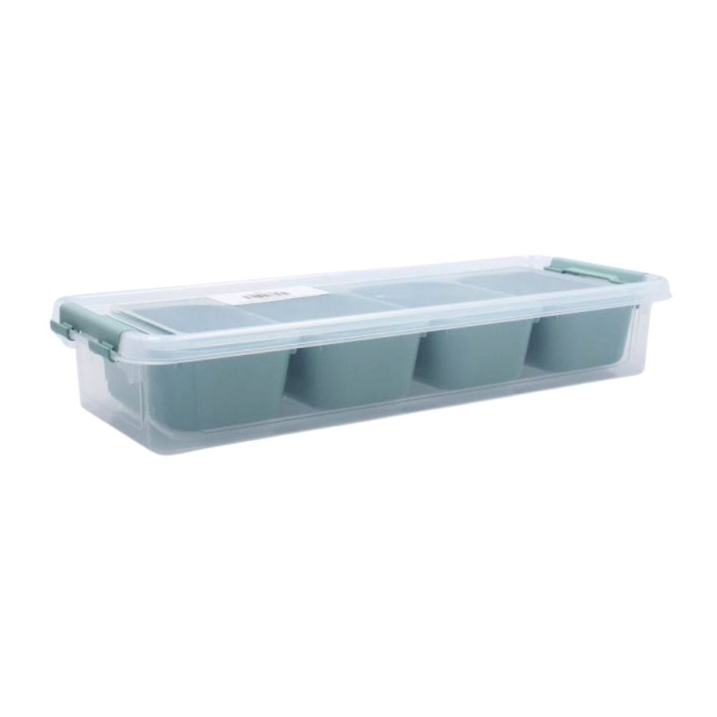 _Pojemnik Plastikowy Prostokątny ORGANIZER BOX 2,5 L + 4 Wkłady - turkus.jpg