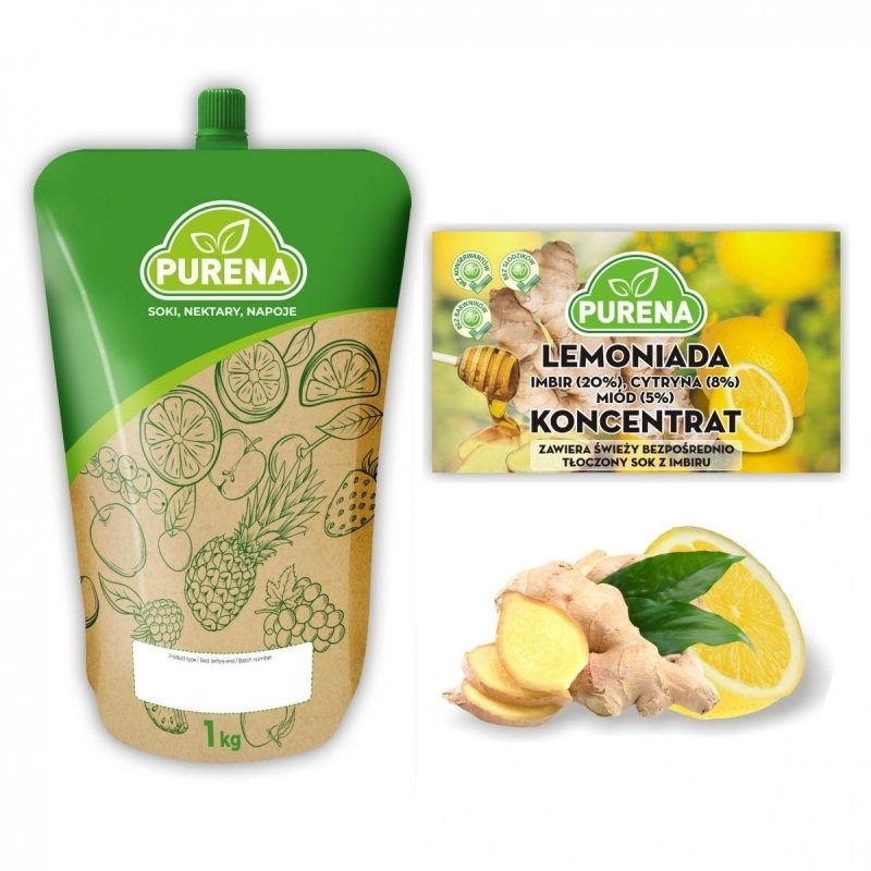 Koncentrat lemoniady imbir-cytryna-miód PURENA 1kg.jpg