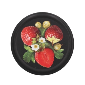 Wieczko Zakrętka do Słoika Fi 82 mm 6Z Czarny Mat Klik Truskawka Agrest / 1 szt