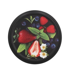 Wieczko Zakrętka do Słoika Fi 82 mm 6Z Czarny Mat Klik Truskawka Jagoda Malina / 1 szt