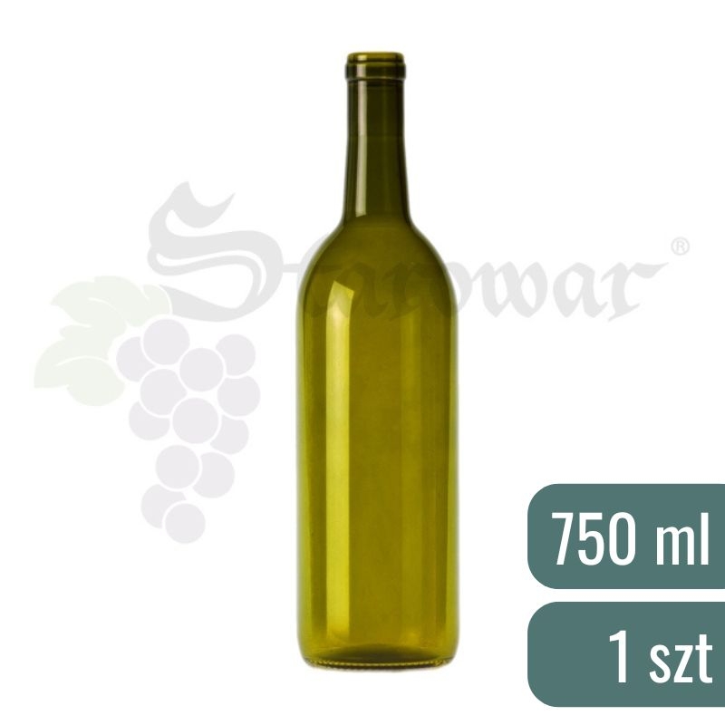 Butelka do wina Bordeaux 0,75 L oliwkowa – szklana 750 ml pod korek