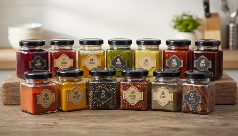 Słoiczki Kwadratowe 50 ml z Czarną Nakrętką 44 – Zestaw 12 szt z przyprawami.png