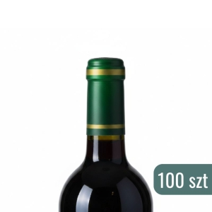 Kapturki Termokurczliwe Zielone ze Złotym Paskiem / 100 szt