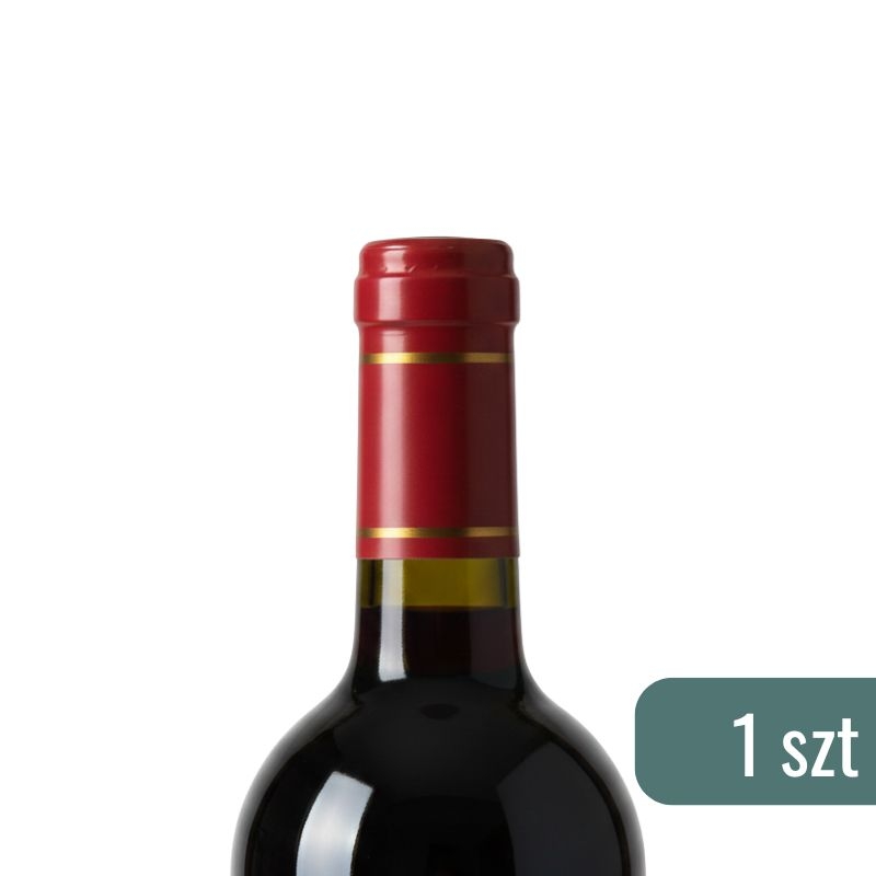 Kapturki Termokurczliwe Czerwony Połysk ze złotymi paskami - 1.jpg