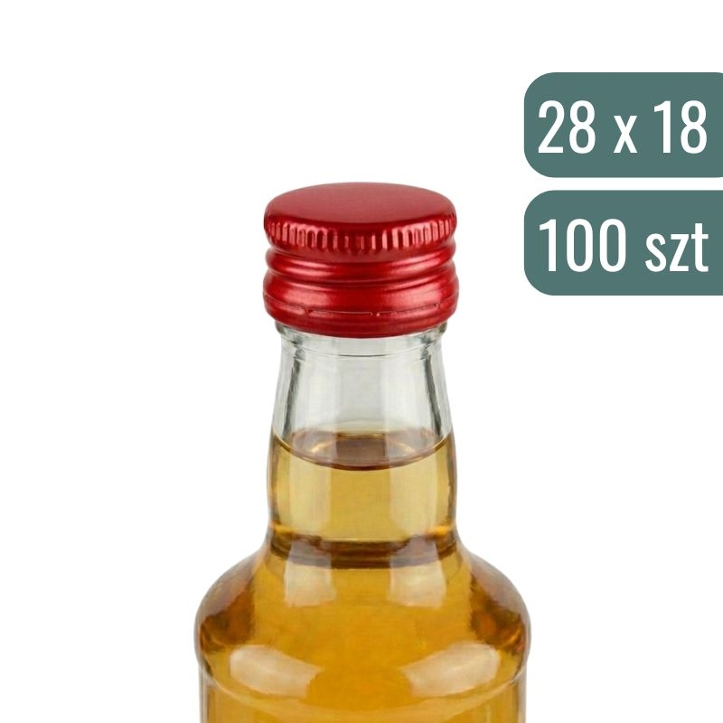 Zakrętki czerwona do butelek - 100.jpg