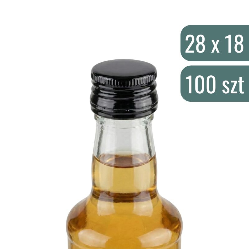 Zakrętki Czarne do butelek - 100.jpg